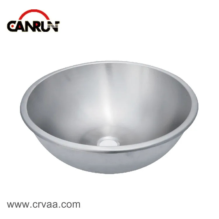 Round Two-Tone Stainless-Steel RV Sink
